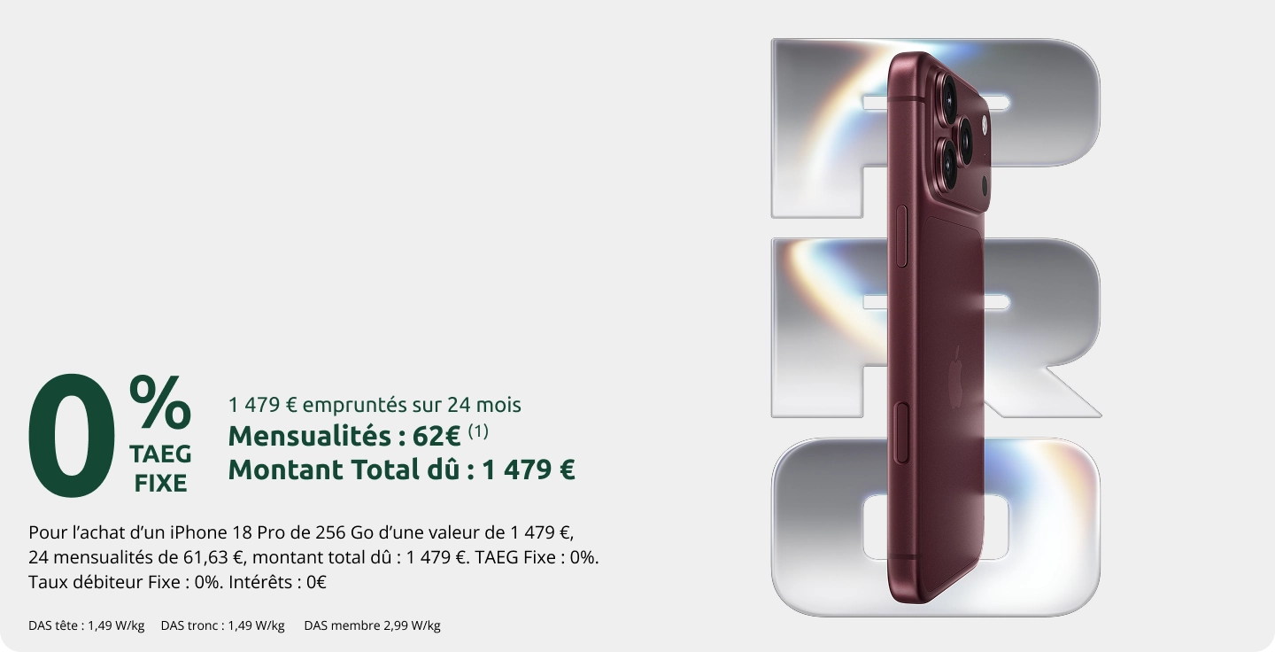 0% TAEG FIXE, 24 mensualités de 62€*, Taux défiteur fixe 0%, Interets 0€
